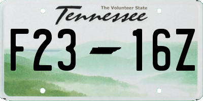 TN license plate F2316Z