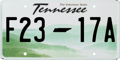 TN license plate F2317A
