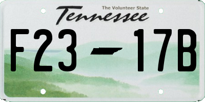 TN license plate F2317B