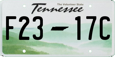 TN license plate F2317C