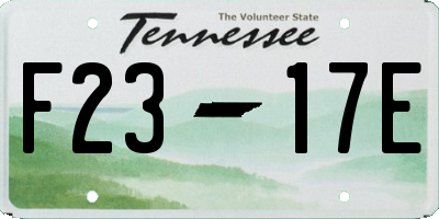 TN license plate F2317E