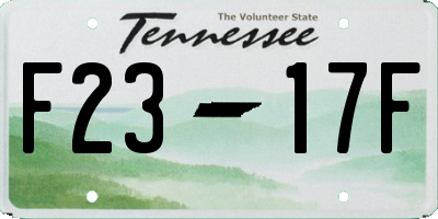 TN license plate F2317F