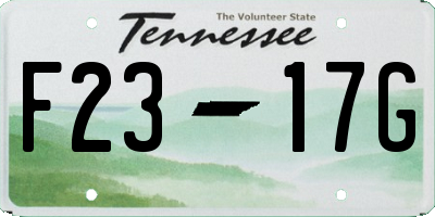 TN license plate F2317G