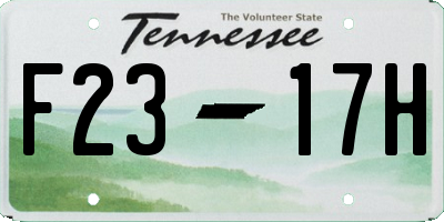 TN license plate F2317H