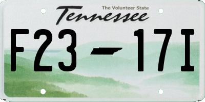 TN license plate F2317I