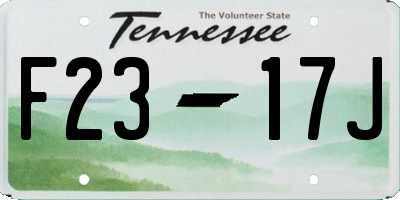 TN license plate F2317J