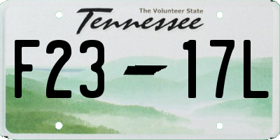 TN license plate F2317L