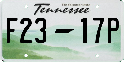 TN license plate F2317P
