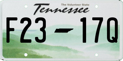 TN license plate F2317Q