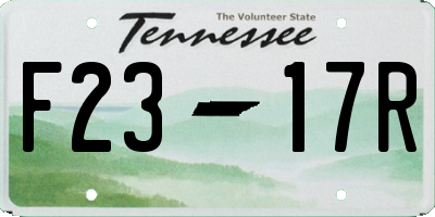 TN license plate F2317R