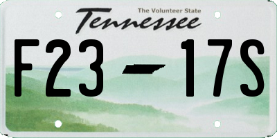 TN license plate F2317S