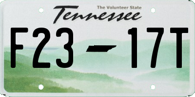 TN license plate F2317T