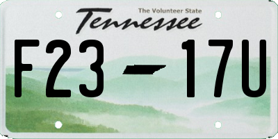TN license plate F2317U