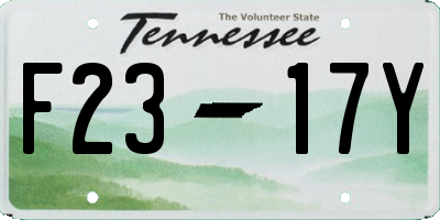 TN license plate F2317Y
