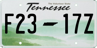 TN license plate F2317Z