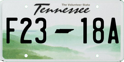 TN license plate F2318A