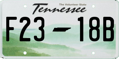 TN license plate F2318B