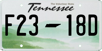 TN license plate F2318D