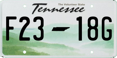 TN license plate F2318G