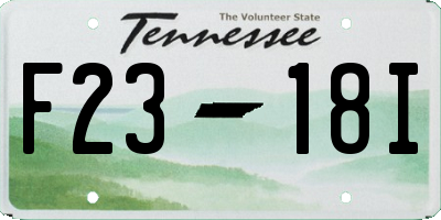 TN license plate F2318I