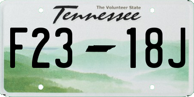 TN license plate F2318J