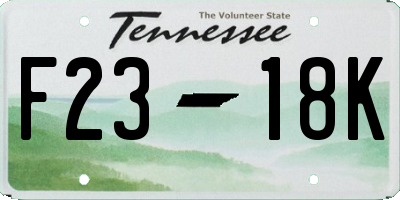 TN license plate F2318K