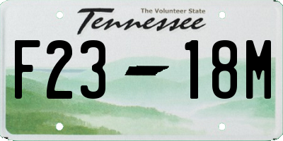 TN license plate F2318M