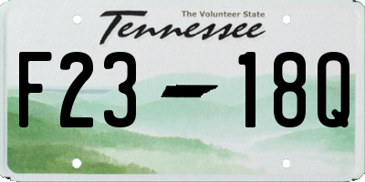 TN license plate F2318Q