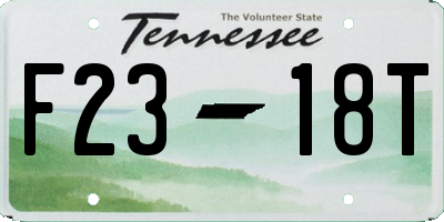 TN license plate F2318T
