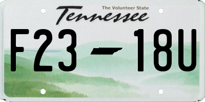 TN license plate F2318U