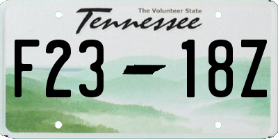 TN license plate F2318Z