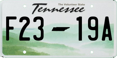 TN license plate F2319A