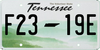 TN license plate F2319E