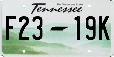 TN license plate F2319K
