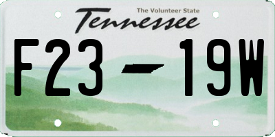 TN license plate F2319W