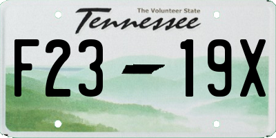 TN license plate F2319X