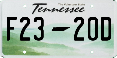 TN license plate F2320D