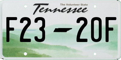 TN license plate F2320F