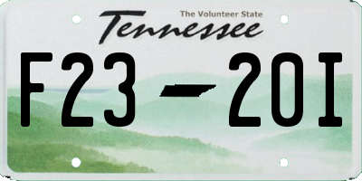 TN license plate F2320I
