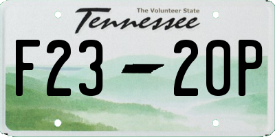 TN license plate F2320P