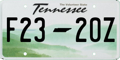 TN license plate F2320Z