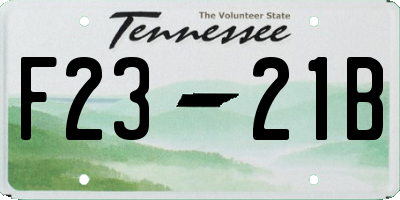 TN license plate F2321B