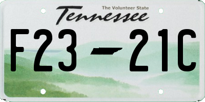 TN license plate F2321C