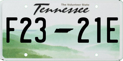 TN license plate F2321E