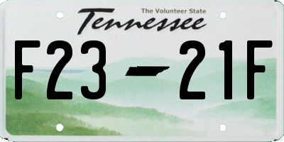 TN license plate F2321F
