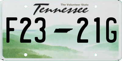 TN license plate F2321G