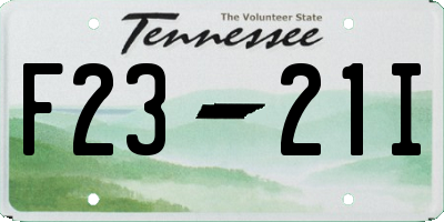 TN license plate F2321I