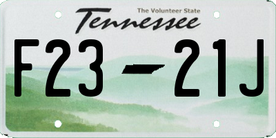 TN license plate F2321J