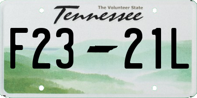 TN license plate F2321L