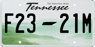 TN license plate F2321M